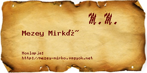 Mezey Mirkó névjegykártya